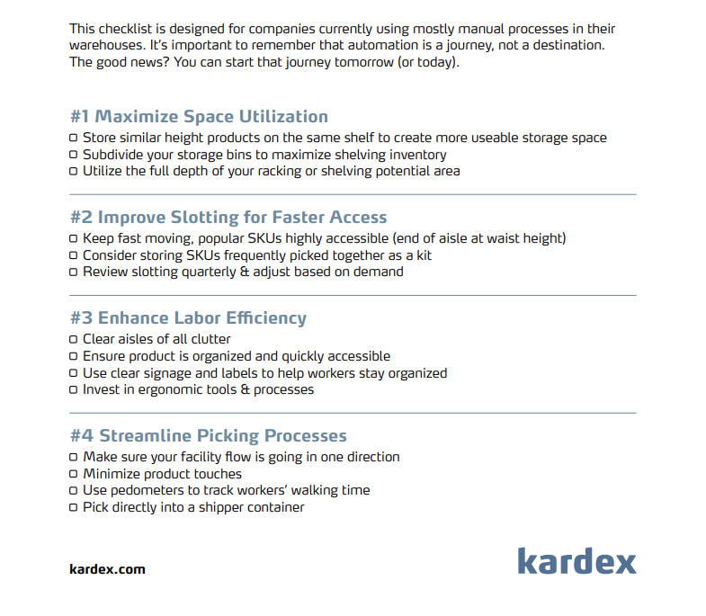 10 warehouse improvement tactics checklist